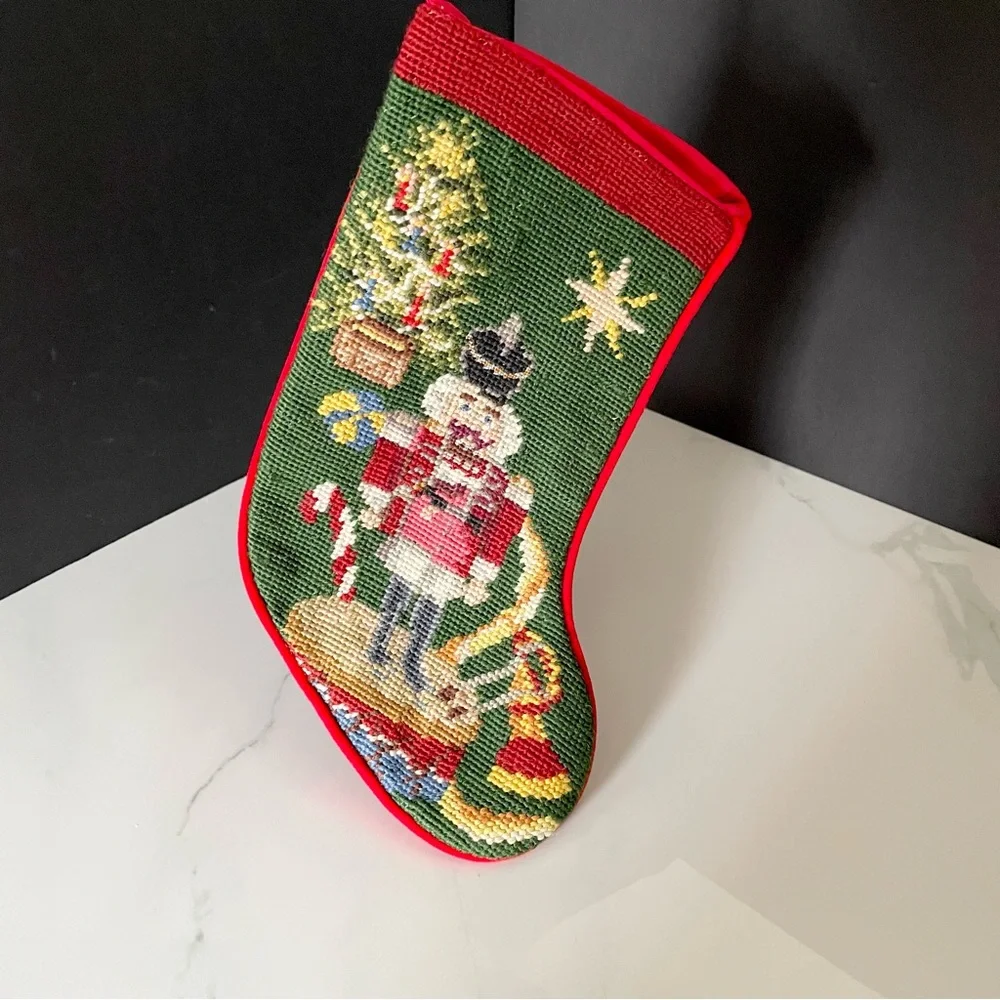 Nutcracker Needlepoint Holiday Stocking